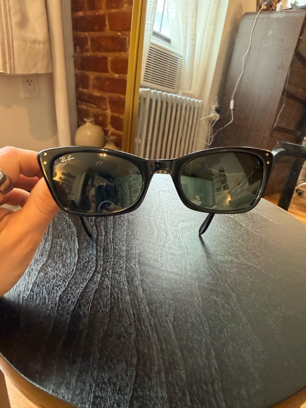NWOT Ray-Ban Lady Burbank Glasses - Black with Green Lenses - Picture 11 of 14